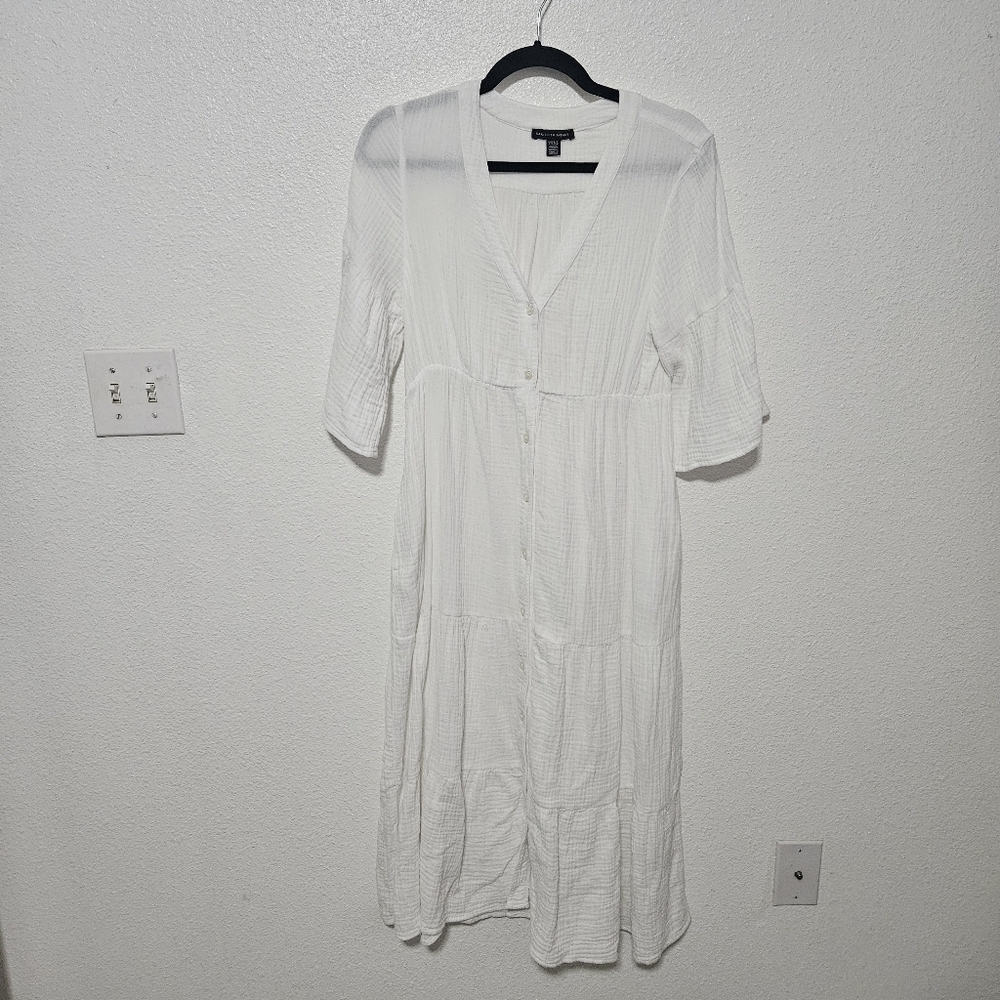 Saks Fifth Avenue midi slub cotton feeling size small 100% cotton